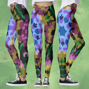 Retro Mandala Blauw Paarse en Geel Leggings