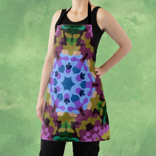 Retro Mandala Blauw Paarse en Geel Tote Bag