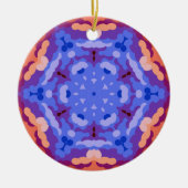 Retro Mandala Blauw Paarse en Rood Keramisch Ornament (Voorkant)