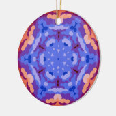 Retro Mandala Blauw Paarse en Rood Keramisch Ornament (Links)