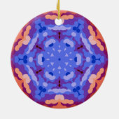 Retro Mandala Blauw Paarse en Rood Keramisch Ornament (Achterkant)