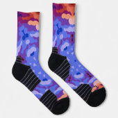 Retro Mandala Blauw Paarse en Rood Sokken (Rechts)