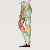 Retro Mandala Blauw Rood en Geel Leggings (Links)
