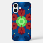 Retro Mandala Blauw Rood en Groen Case-Mate iPhone Case (Achterkant)