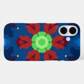 Retro Mandala Blauw Rood en Groen Case-Mate iPhone Case (Achterkant (horizontaal))