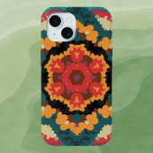 Retro Mandala blauw Sinaasappel en rood Case-Mate iPhone Case