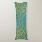 Retro Mandala Blauwgroen Body Pillow Lichaamskussen (Voorkant Verticaal)