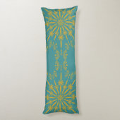 Retro Mandala Blauwgroen Body Pillow Lichaamskussen (Achterkant (Verticaal))