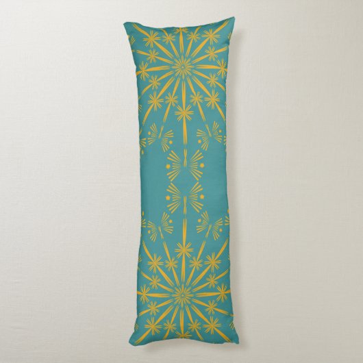 Retro Mandala Blauwgroen Body Pillow Lichaamskussen (Achterkant (Verticaal))