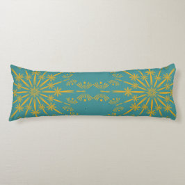 Retro Mandala Blauwgroen Body Pillow Lichaamskussen