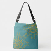 Retro Mandala Blauwgroen Crossbody Bag Crossbody Tas (Voorkant)
