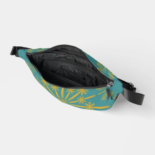 Retro Mandala Blauwgroen Fanny Pack Heuptasje (Open)