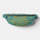Retro Mandala Blauwgroen Fanny Pack Heuptasje (Liggend)