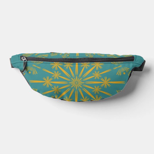 Retro Mandala Blauwgroen Fanny Pack Heuptasje (Liggend)