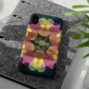 Retro Mandala Bloedroze Geel en Groen Case-Mate iPhone Case