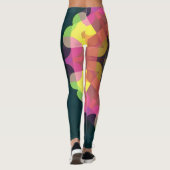 Retro Mandala Bloedroze Geel en Groen Leggings (Achterkant)
