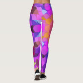 Retro Mandala Bloedroze Oranje en Paars Leggings (Achterkant)