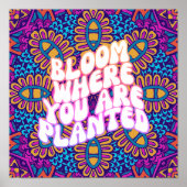 Retro Mandala bloeien waar je geplant bent Poster (Voorkant)