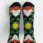 Retro Mandala Bloem Groen Sinaasappel en Geel Sokken (Top)