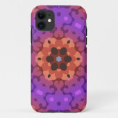 Retro Mandala Bloem Paarse en Rood Case-Mate iPhone Case (Achterkant)