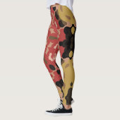 Retro Mandala Bloem Rood en Bruin Leggings (Links)