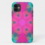 Retro Mandala Bloemroze en Blauw Case-Mate iPhone Case (Achterkant)