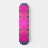 Retro Mandala Bloemroze en Blauw Persoonlijk Skateboard (Voorkant)