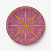 Retro Mandala Boysenberry 7-inch Bord papier (Voorkant)