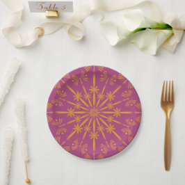 Retro Mandala Boysenberry 7" Papieren Borden Bordje