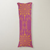 Retro Mandala Boysenberry Body Pillow Lichaamskussen (Voorkant Verticaal)