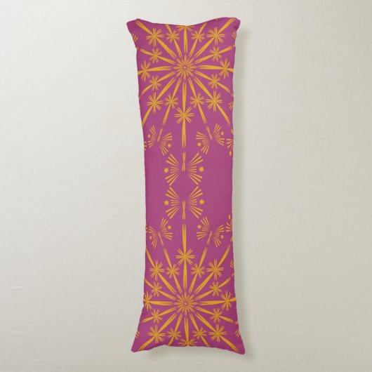Retro Mandala Boysenberry Body Pillow Lichaamskussen (Voorkant Verticaal)