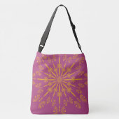 Retro Mandala Boysenberry Crossbody Bag (2 Sizes) Crossbody Tas (Achterkant)