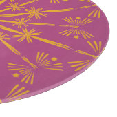 Retro Mandala Boysenberry Glass Cutting Board Snijplank (Hoek)