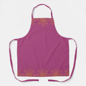 Retro Mandala Boysenberry Middelgroot Schort (Voorkant)