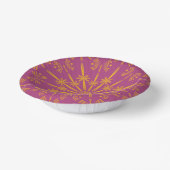 Retro Mandala Boysenberry Paper Bowls Papieren Kommen (Gebogen)