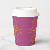 Retro Mandala Boysenberry Paper Cups Papieren Bekers (Rechts)