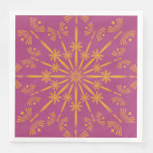 Retro Mandala Boysenberry Paper Napkins Servet (Voorkant)