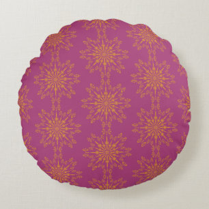 Retro Mandala Boysenberry Round Pillow Rond Kussen