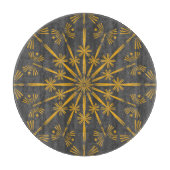 Retro Mandala Dusk Glass Cutting Board Snijplank (Voorkant)