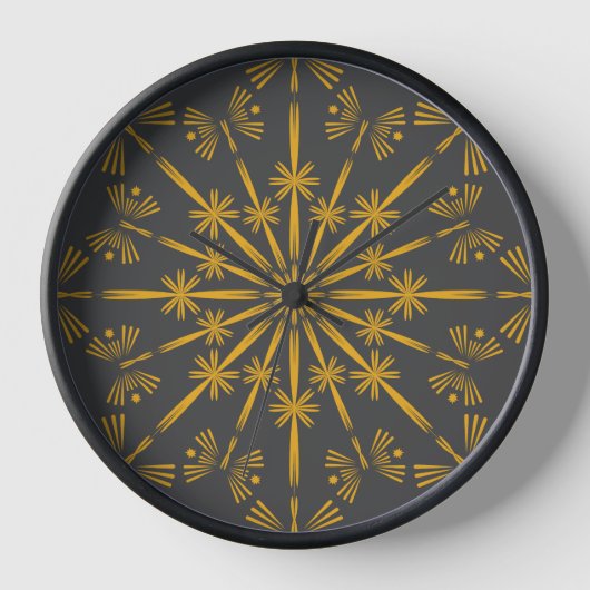 Retro Mandala Dusk Wood Klock (Voorkant)