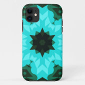 Retro Mandala Flower Blue en Green Case-Mate iPhone Case (Achterkant)