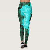 Retro Mandala Flower Blue en Green Leggings (Achterkant)