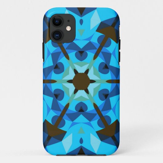 Retro Mandala Flower Blue en Oranje Case-Mate iPhone Case (Achterkant)