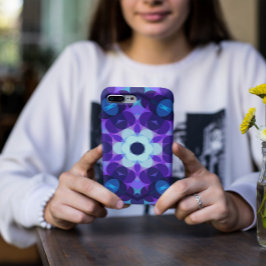 Retro Mandala Flower Blue en Paars Case-Mate iPhone Case