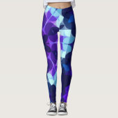 Retro Mandala Flower Blue en Paars Leggings (Voorkant)