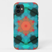 Retro Mandala Flower Blue en roze Case-Mate iPhone Case (Achterkant)