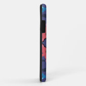 Retro Mandala Flower Blue en roze Case-Mate iPhone Case (Achterkant/rechts)
