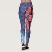 Retro Mandala Flower Blue en roze Leggings (Achterkant)