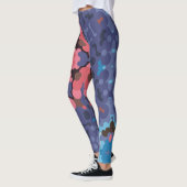 Retro Mandala Flower Blue en roze Leggings (Links)