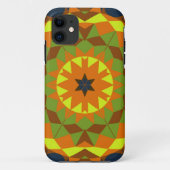 Retro Mandala Flower Blue Oranje and Yellow Case-Mate iPhone Case (Achterkant)